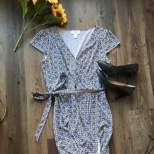 LOFT Cap Sleeve Wrap Dress